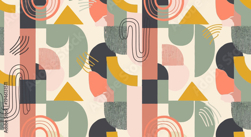 Geometric shapes in pastel colors.