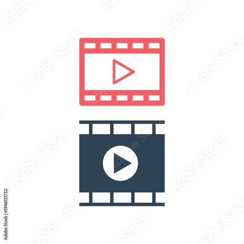 Play video icons set vector. Movie icon vector illustration.
