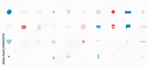 Modern Abstract Geometric Shapes Icon Set Elements Graphic Design Background Vector.