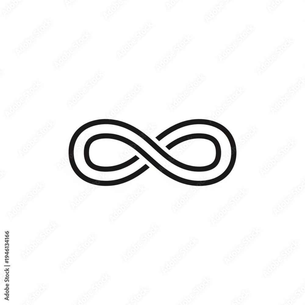 Fototapeta premium Black infinity symbol on a, representing eternity and limitless possibilities in a simple, modern design