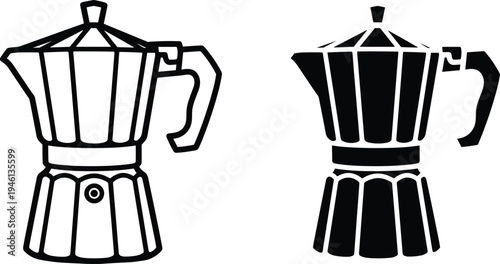 Illustration of two espresso makers