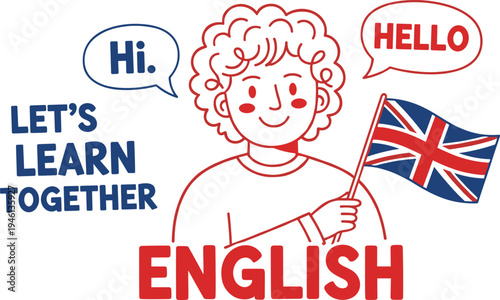 Learn english together with a friendly cartoon character