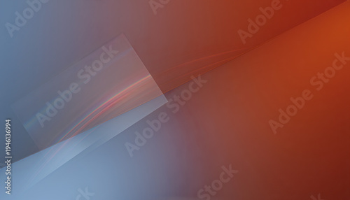 Modern abstract geometric background with prism light, steel blue and oxide red gradient