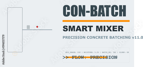 Smart Concrete Mixer Batching Technology Diagram for Precision Flow Control