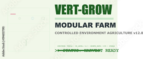 Smart vertical farm technology interface displaying harvest ready status data.