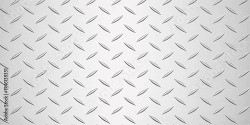 Seamless industrial metal texture featuring a brushed steel diamond plate pattern on a grey metallic surface for construction and wallpaper design