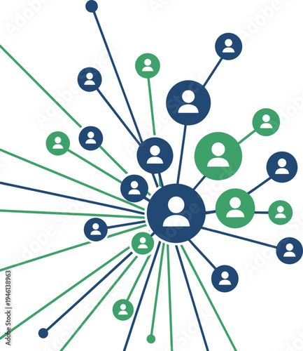 Network connections social media people icons linking together
