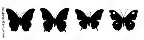 Black butterfly silhouette vector design collection for graphic design and creative projects use 90