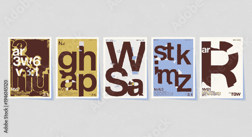 Typography posters with creative lettering on colorful backgrounds for design inspiration and artistic expression