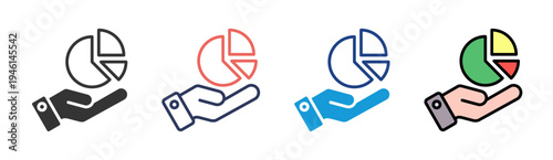 Data Investment icon set multiple style collection