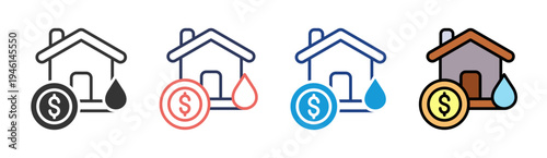 Asset Value icon set multiple style collection