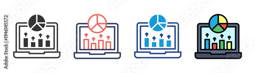 Market Analytics icon set multiple style collection