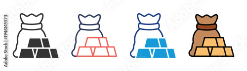 Wealth Reserve icon set multiple style collection