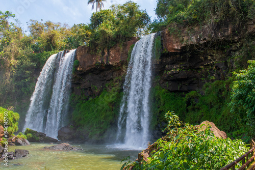two waterfall in the forest