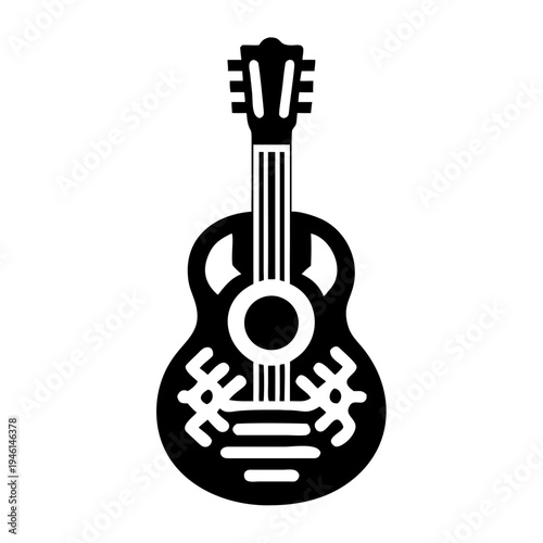 guitar silhouette icon illustration for music instrument melody sound and musician design