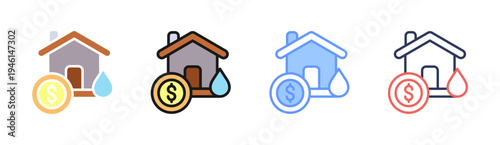 Asset Value icon set multiple style collection