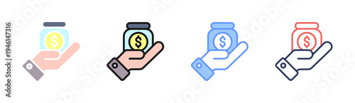 Capital Fund icon set multiple style collection