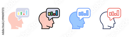 Market Intelligence icon set multiple style collection