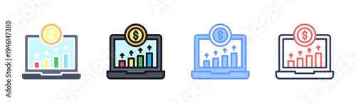 Revenue Forecast icon set multiple style collection