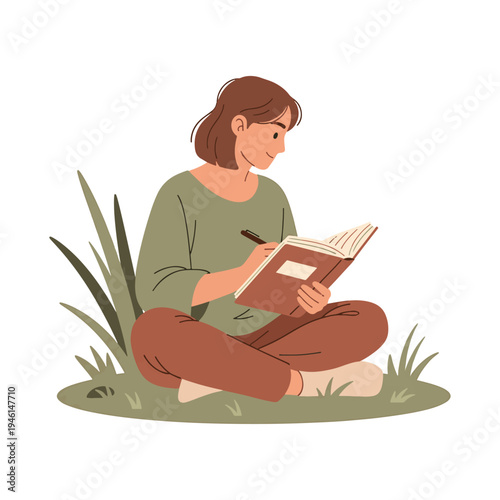 Photography girl sitting with laptop smiling studying