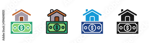 Property Finance icon set multiple style collection