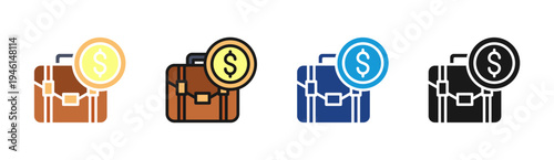 Portfolio Review icon set multiple style collection