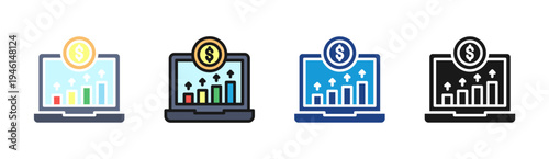 Revenue Forecast icon set multiple style collection