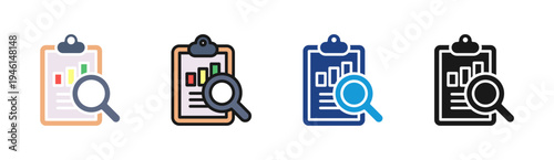 Financial Audit icon set multiple style collection