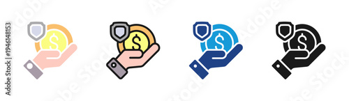 Asset Protection icon set multiple style collection