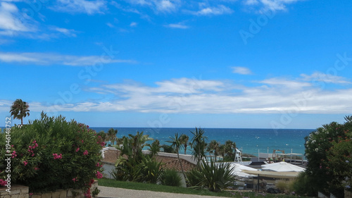 Coastal views of the Mediterranean. Blue skies and broad vistas for holiday areas.