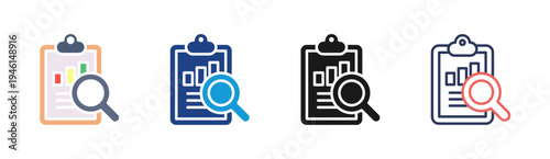 Financial Audit icon set multiple style collection