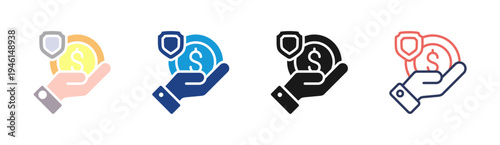 Asset Protection icon set multiple style collection