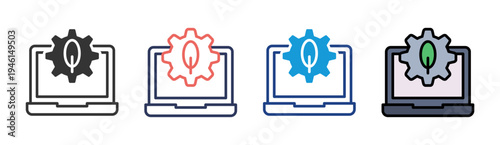 Environment icon set multiple style collection