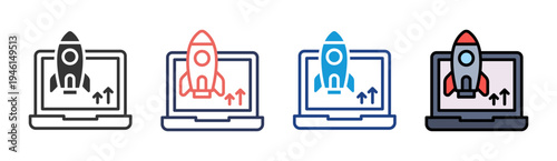 Deployment icon set multiple style collection