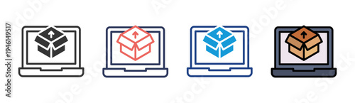 Deployment icon set multiple style collection