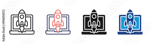 Deployment icon set multiple style collection