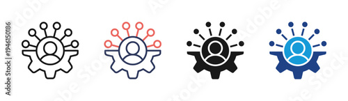 Stakeholder icon set multiple style collection
