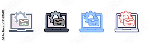 Configuration icon set multiple style collection