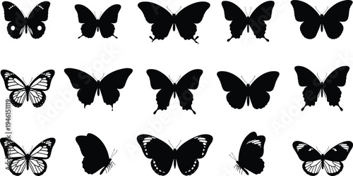 Mega Collection of Vector Assets Featuring Mens Apparel Flat Sketches Diverse Human Silhouettes Universal Public Signage Icons and Butterfly Silhouettes for Graphic Design Projects