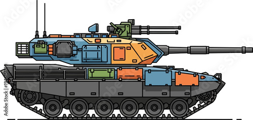 Advanced battle tank with modular armor