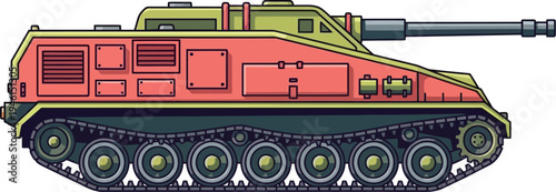 Armored tracked destroyer with long range barrel support