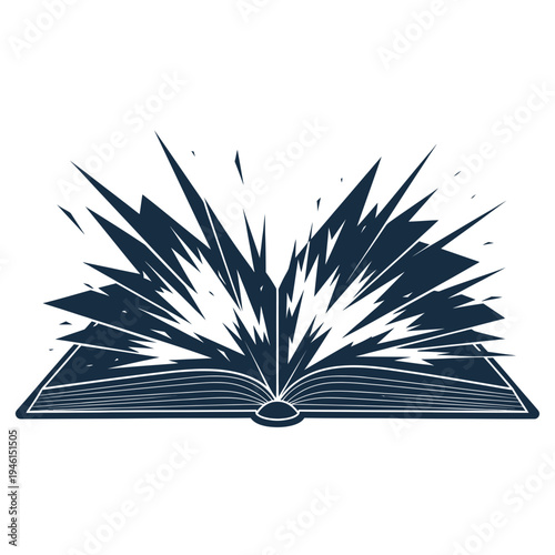 Open Book Exploding With Ideas and Knowledge