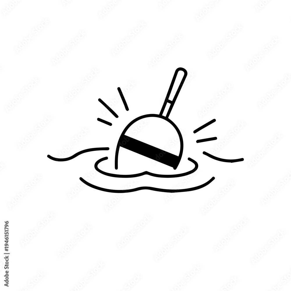 Fototapeta premium float is biting line icon vector isolated Vector line icon on a white background