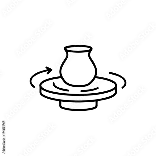 potter's wheel is spinning line icon vector isolated
Vector line icon on a white background
