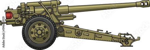 Field artillery cannon piece for long range bombardment