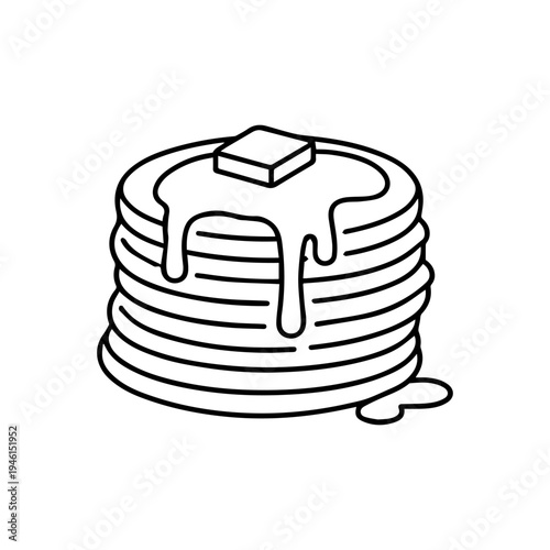 stack of pancakes with syrup line icon vector isolated
Vector line icon on a white background