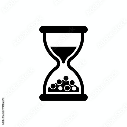 Hourglass icon symbolizing the passage of time and the accumulation of small items within its glass chambers