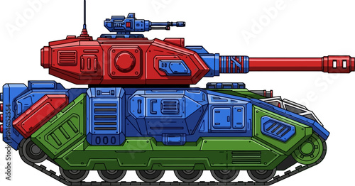 Heavy assault tank with multi colored modular armor