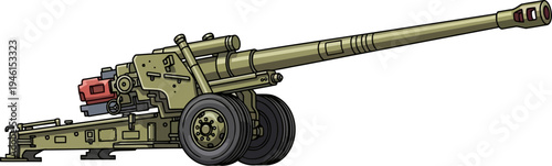 Long-range field gun with reinforced dual wheels