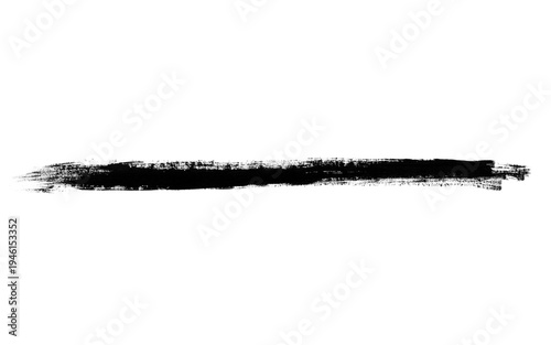 Bild auf Leinwand Bold black horizontal grunge brush stroke isolated on a clean white background,